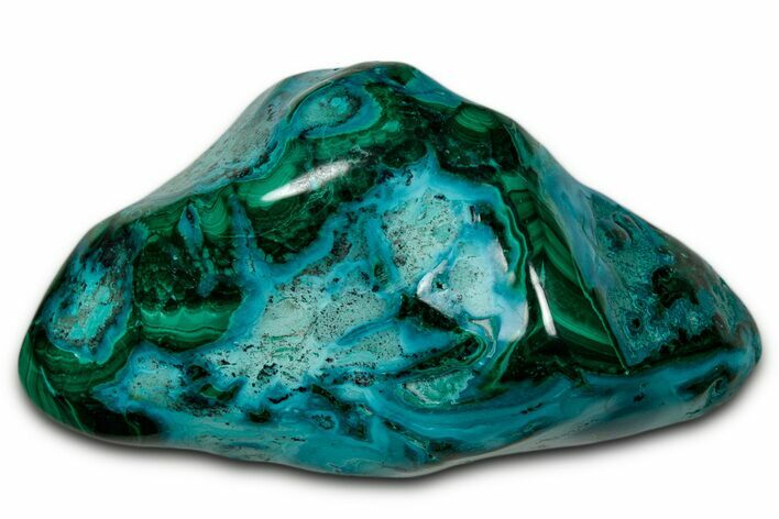 Vibrant Polished Malachite with Chrysocolla - DR Congo #336840